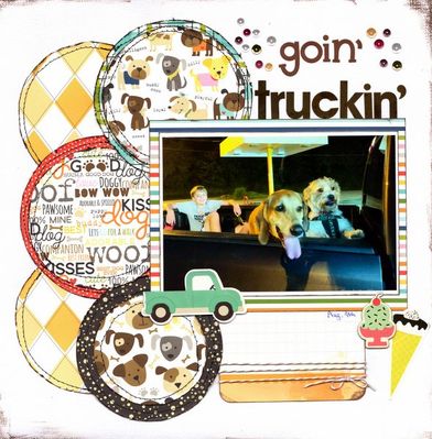 Goin' Truckin' 
Photo of sweet grandson Marcus with his doggies Bo and Kane, August 2020.
Keywords: Bella Blvd.