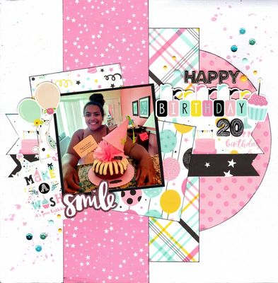 Happy Birthday - September 3rd Challenge 
Photo of sweet granddaughter Makaylee on her 20th birthday, June 2021. Beautiful cake from Nothing Bundt Cakes.
Keywords: Echo Park