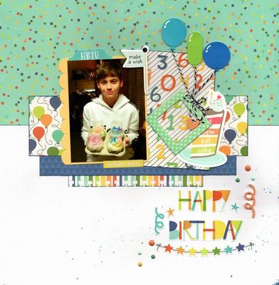 Happy Birthday 
Photo of sweet grandson Brady' 13th birthday with ice cream cakes, October 2019. 
Keywords: Simple Stories