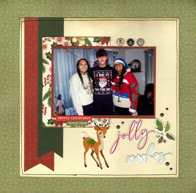 Jolly Wishes - February 1st Challenge
Photo of daughter Marla with her kids Kaylee and Brady, Christmas 2024.

Keywords: Carta Bella