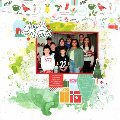 Joy to the World - May 28th Challenge
Group photo of my sweet grandkids, Christmas 2021. 
Keywords: American Crafts, Pinkfresh Studio