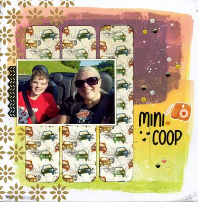Mini Coop - March 10th Challenge
Photo of sweet grandson Kellan and his Momma taking a ride in their Mini Coop on a sunny day, May 2024.

Keywords: american crafts
