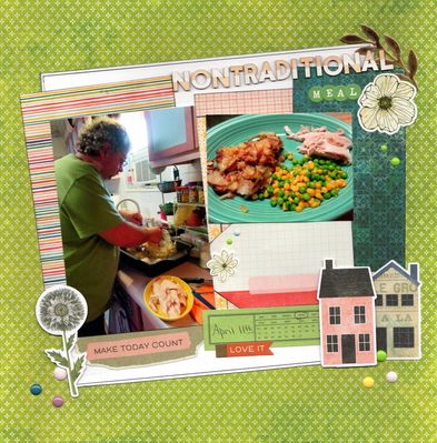 Nontraditional Meal - Birthday Bash Crop #3
We weren't all able to get together for Easter on the holiday so we made our own little meal and the only usual thing was the turkey, April 2020. 
Keywords: American Crafts