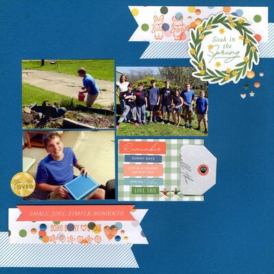 Soak in the Spring - February 10th Challenge
Photos of the grandkids for Easter 2024. This will go in sweet grandson Kellan's album.

Keywords: Pinkfresh Studio