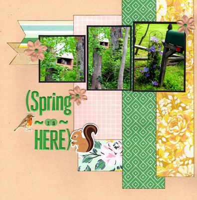 Spring is Here - June 21 Challenge
Photos of a squirrel in our feeder along with the clematis DD got me, May 2020. 

Keywords: Crate Paper