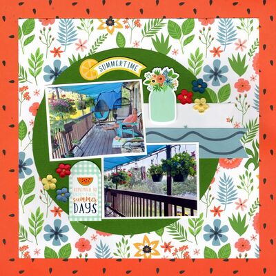 Summertime - September 1st Challenge
Photos of DH Brad relaxing on the deck where we have all our hanging flower pots, August 2025.

Keywords: Echo Park