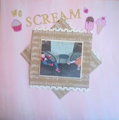 Friday 25th, we scream ice cream . The colours of your local ice cream van with some music sheets
