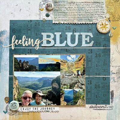 Feeling Blue
Documenting our hikes in the Blue Mountains of Australia. I used a Sketch n Scrap sketch for the design.
