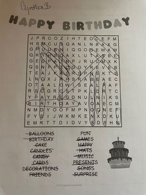 Bday Crop Word search challenge
