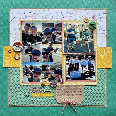 Road Warriors
Page about my husband and daughter finishing the El Paso Marathon. I used a SNS sketch for the design.
