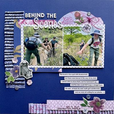 Behind the Scenes
Family taking photos with Texas bluebonnets
