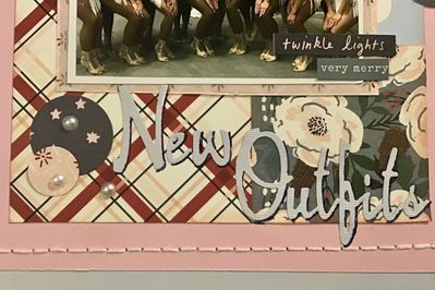 New Outfits 
Die cut title with Quikcutz, outlined with navy blue sharpie
Keywords: Die cuts;title