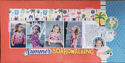 June 9 2023 Challenge
Trees (palm), green (paper and stickers), and brown (tree trunks).
