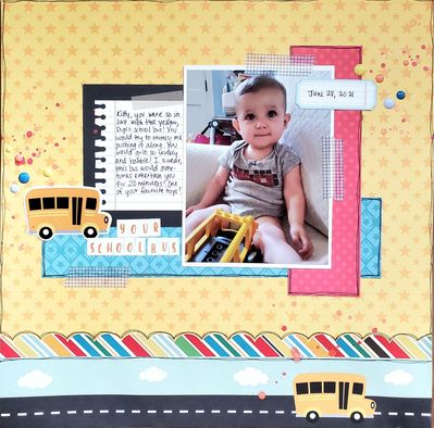 June 2 2023 Challenge
I used yellow paper and yellow bus stickers and flicked spray mist splatters.
